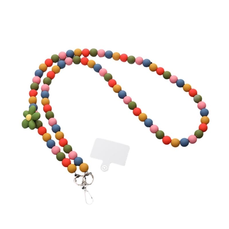 Phone Lanyard, Universal Bead Chain Neck Straps for Phone Case Crossbody Phone Lanyards with Patches for Most Phone