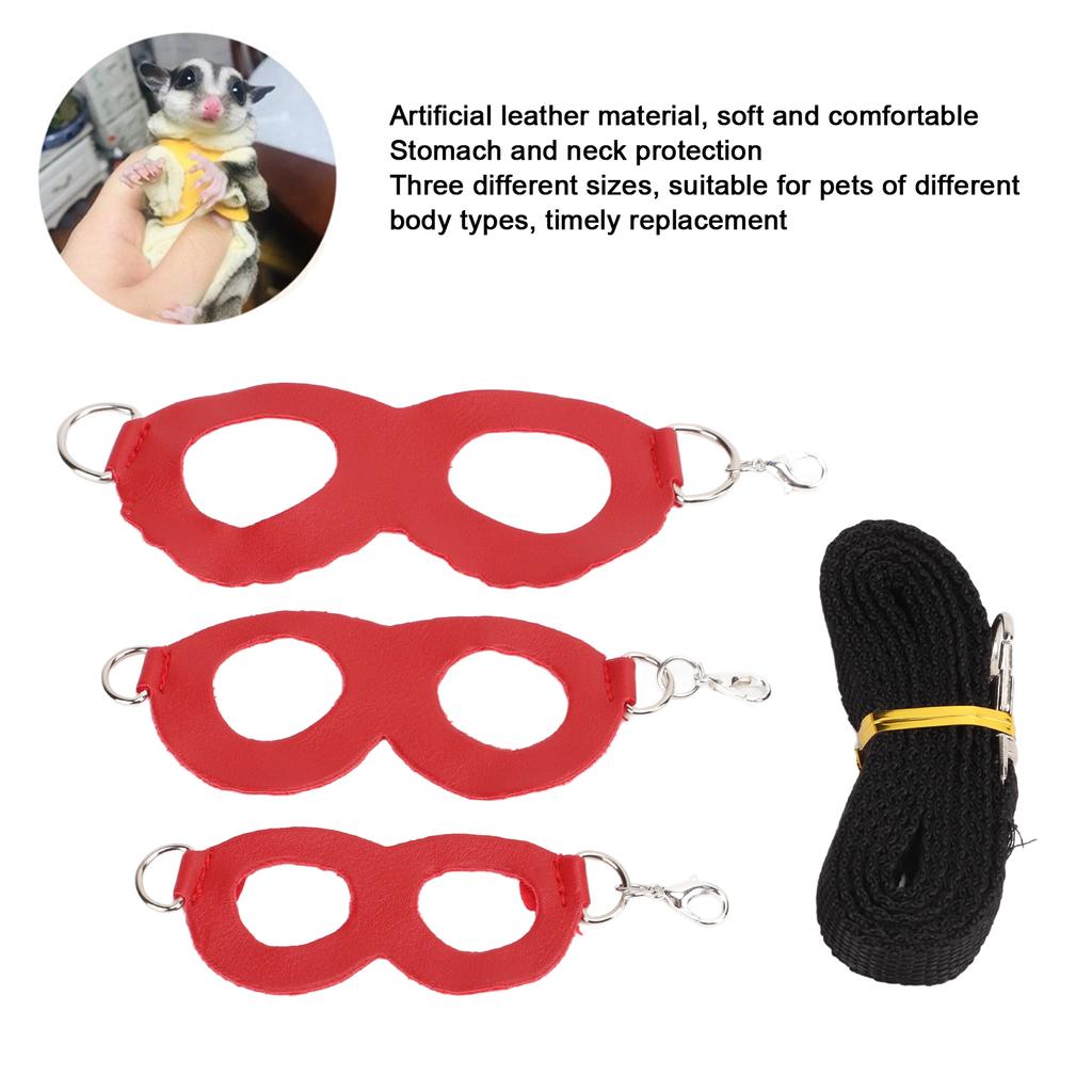 Hamster Harness Little Pet Walking Artificial Leather Leash Rope for Hamster Honey Gliders Rats