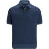 Polo FW24 Logo Embroidered Ribbed Short Sleeve Knit Top Men Tops Deep-Blue MNPGSWE1CM20023-400