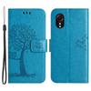 For Samsung Galaxy Xcover7 Cell Phone Case Owl Tree Imprinted Leather Folding Stand Cover