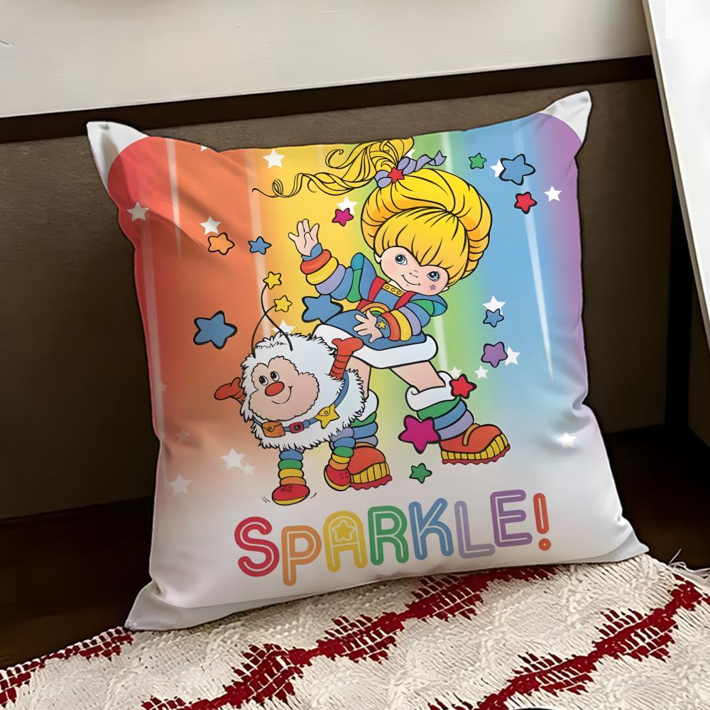 

Cute RRainbow BBrite Cushion Cover Reversible Soft Durable Pillow Cover Home Car MultiScene Use for Daily Comfort 30X30cm