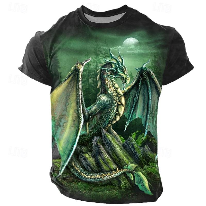 Herren Sarah Richter Drache Teufel T-Shirt Kurzarm T-Shirt 3D Druck Rundhals Shirt Übertrieben Designer Künstlerisch