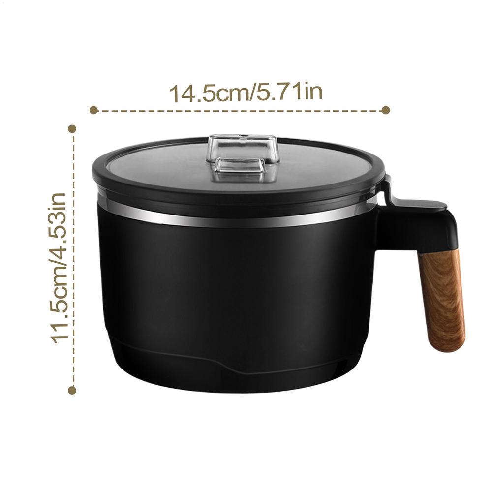 

Большие суповые чашки для лапши рамен, кастрюля для рамена, миска для микроволновой печи, портативная кастрюля для рамена, миски для лапши из нержавеющей стали с теплоизоляцией для чёрный