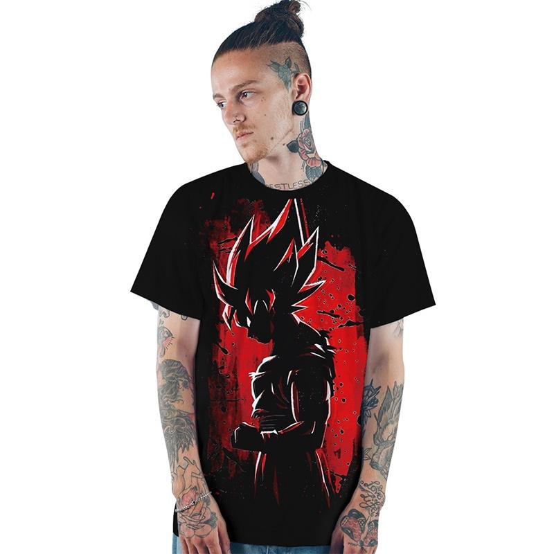 Stylish Men 3d T-shirts With Dragon Ball Z Fighting Super Saiyan Vegeta Print