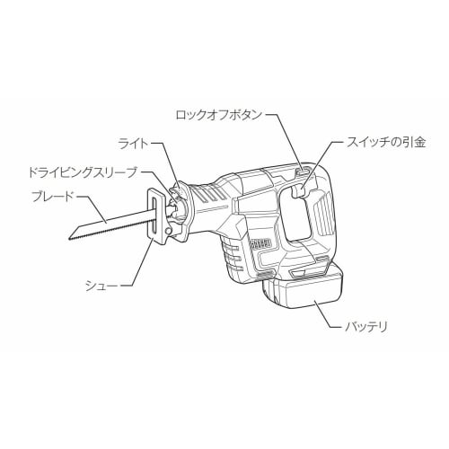 Makita reciprocating saw rechargeable 18V JR188DRG 6Ah battery, charger, case included