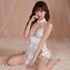 Sexy underwear women's straps halter sweet stand-up collar nightdress uniform suit temptation retro hollow cheongsam