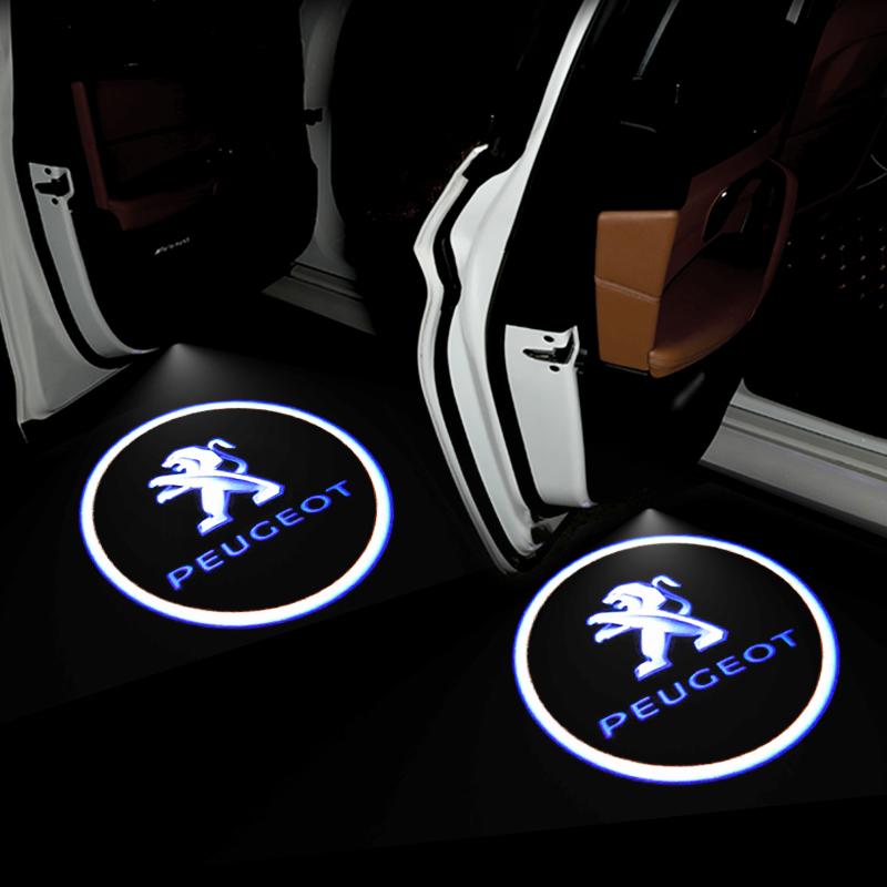 2026 Hot Car Sticker Led HD Car Door Welcome Light Logo Laser Car Door Projector Lamps For Peugeot 3008 508 408 206 CRZ 1008 400