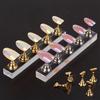 5 Pcs/set False Nail Tips Display Stand Holder Set Magnetic Clear Showing Shelf Practice Holders