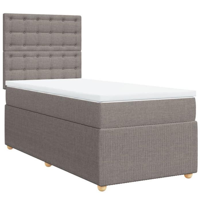 VidaXL Sommier à lattes de lit avec matelas Taupe 90x190 cm Tissu 3291929