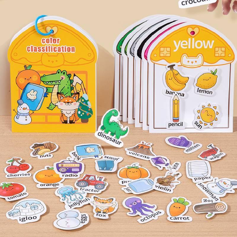 Bus Color Digital Classified Pasted Books Kids Handicraft Materials Stickers