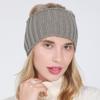 Women Autumn Winter Ponytail Beanie Hat Female Acrylic Stripe Knitted Hat Lady Stretch Crochet Winter Hat