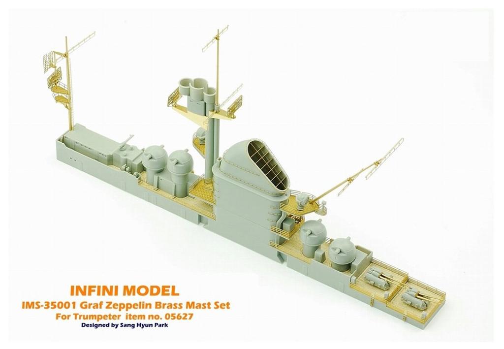 Infini Model 1/350 IMS Series German Navy Aircraft Carrier Graf Zeppelin/TR Brass Mast Set for Plastic Models (IMS3501)