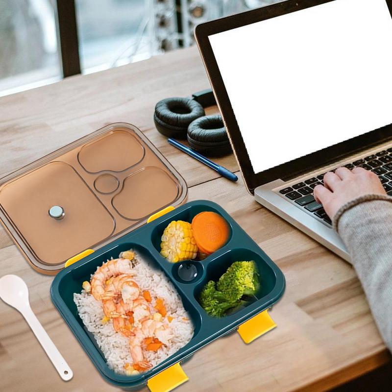 Lunchbox For Kids Food Grade Lunchbox Container 4 Compartments Lightweight Leakproof Sauce Container Lunch Box With Lockable Lid