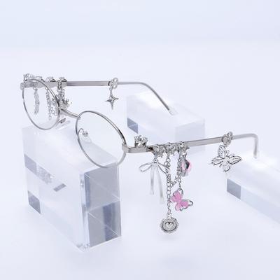 Personalized Sweet Cool Spicy Girl Eyeglasses  Star Diamond Small Frame Elliptical Glasses For Women Trendy Eyeglasses