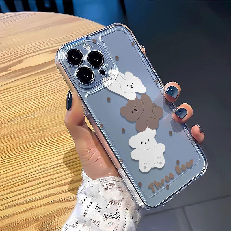 Polka Dot Rabbit Bear Case for Apple 17 Pro Max, 16, 15, 13, 12, 11