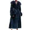 Autumn and winter big fur collar fashion fur coat women's medium and long thickened temperament loose casual coat