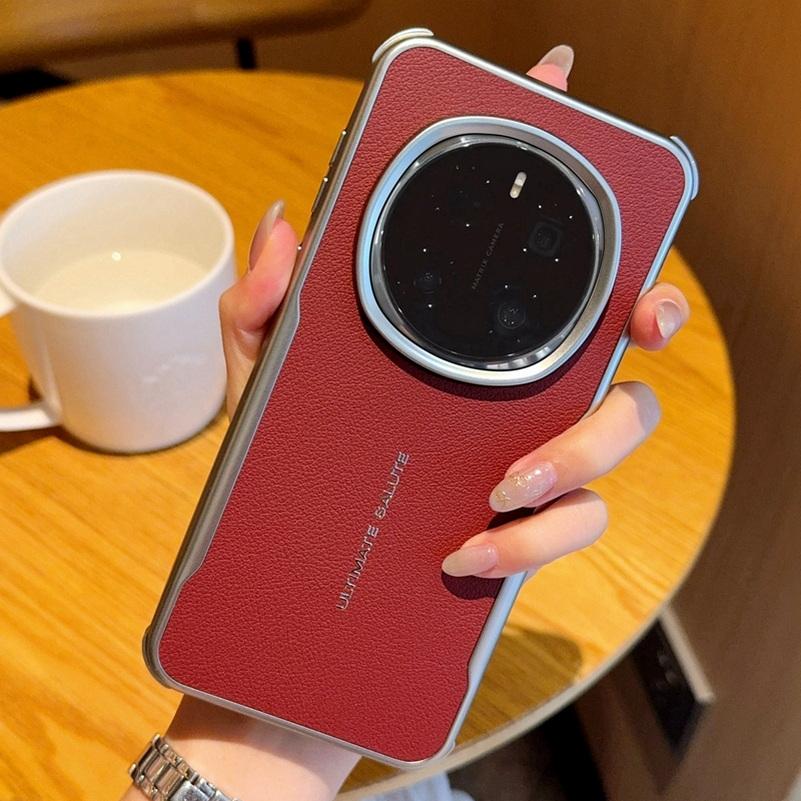 

Plain Leather Magnetic Silver Bezel Lens to Heighten Phone Case For Honor Magic 7 Pro magic7 Slim Protection Cover Honor Magic7