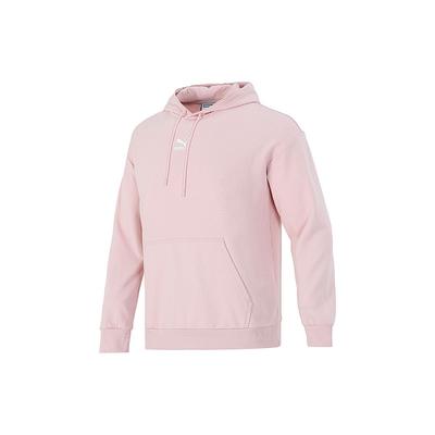 Puma Logo Print Knit Hoodie Pullover Sweatshirt Men Tops Pink 533114-36