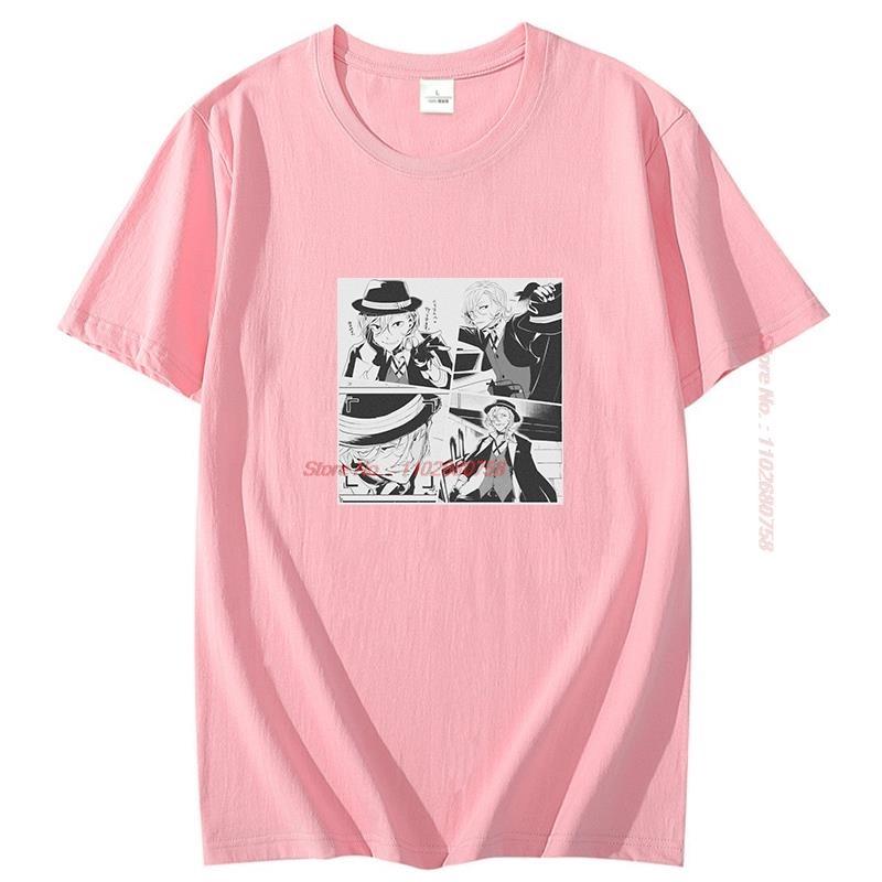 Panels Chuuya Nakahara T Shirt For Unisex Summer Fashion Cotton Tshirt Bungou Stray Dogs Unisexga Tees Harajuku Graphic T Shirts