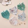 Pure Cotton Baby Drool Bib: Double-Layer Triangle Scarf with Snap Closure, Anti-Spit Up for Newborns