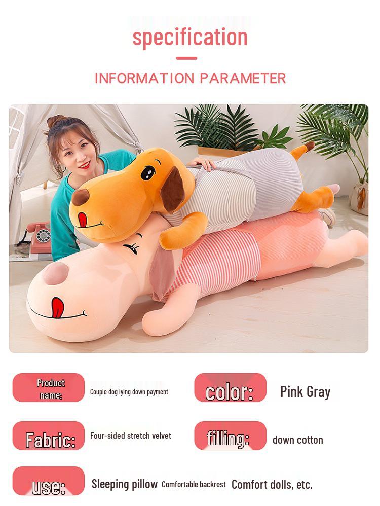 Couple Strap Dog Plush Toy: Large, Soft Prone Position Pillow Doll Cushion