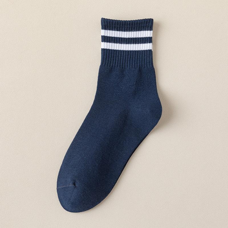 

Женские весенне-осенние полосатые спортивные носки-гольфы из чистого хлопка, все виды теплых 1 pair темно-синий