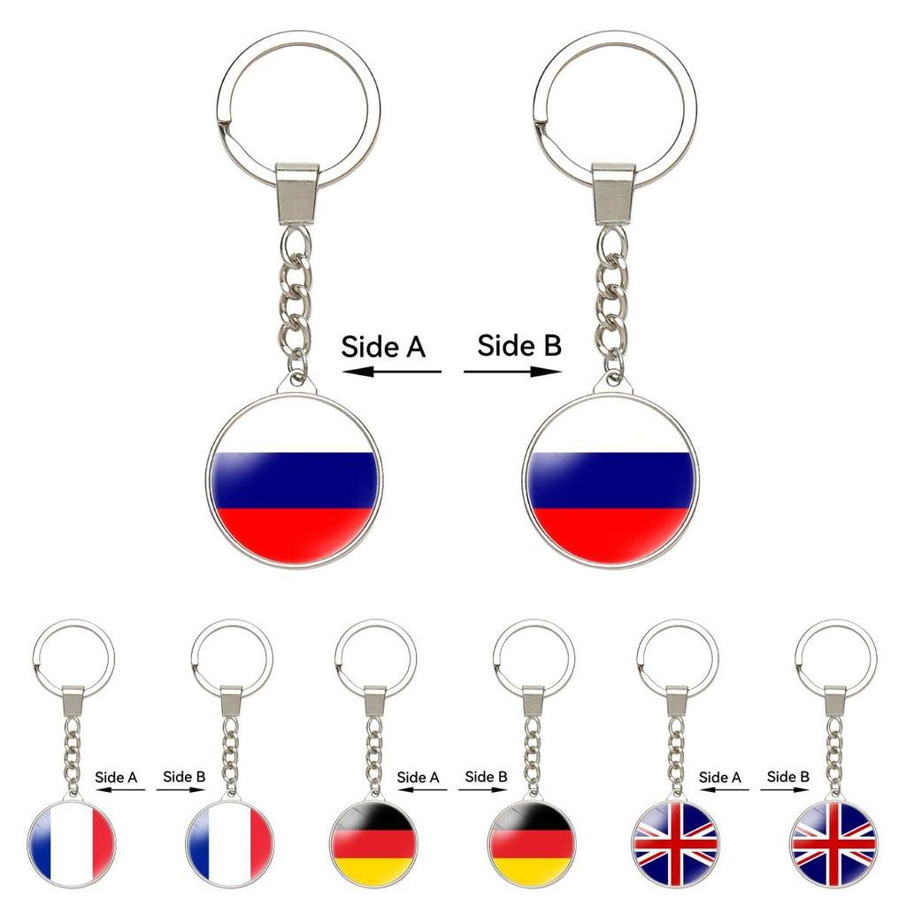 Breloc Elegant din Aliaj de Zinc cu Steag de Țară Europeană, Pandantiv Față-Verso
