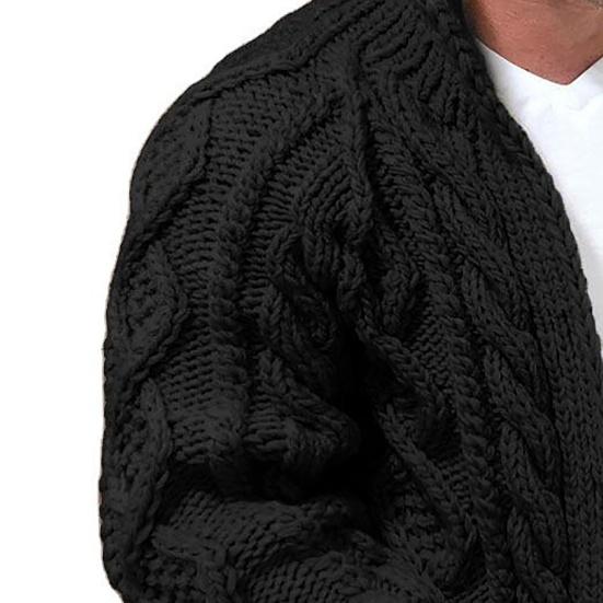 Pletený svetr Strečový Dlouhý rukáv Stojáček Kroucená textura Termální svetr Kabát na zimu
