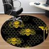 1pc Bee Honeycomb Office Round Area Rug, Indoor Mat Suitable For Office, Under Office Chairs Bedroom Living Room Home Decor, Room Deco