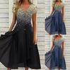 Vestido Nuevo de Verano para Mujer Europeo y Americano Casual Urbano Moda Empalme de Gasa Vestido de Mujer
