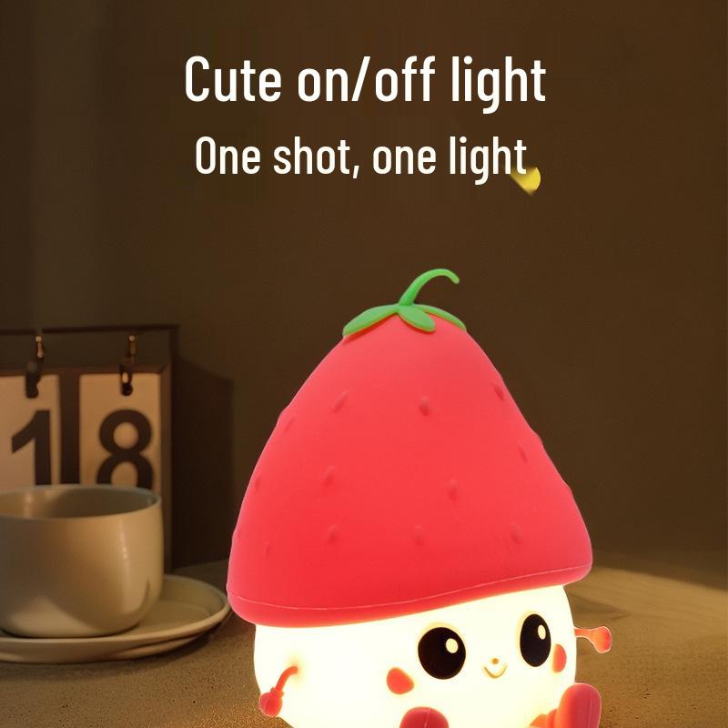 Strawberry Silicone Touch Night Light - Creative Bedside Atmosphere Lamp