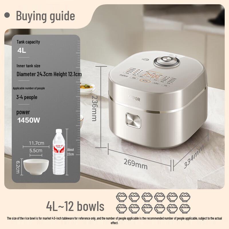 Supor 4L IH Smart Far-Infrared Rice Cooker CN plug (adapter included)