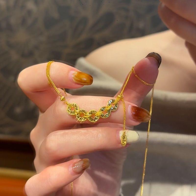 Necklace Women's Simple High-end Bracelet Niche Light Luxury New Chinese Super Flash National Style Hand Jewelry