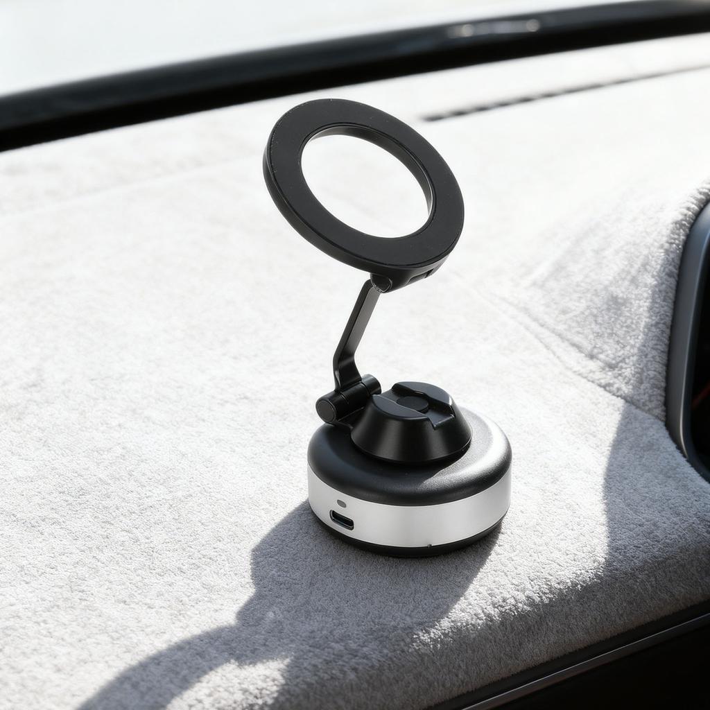 Vacuum Suction Magnetic Car Phone Holder Aluminum Alloy Strong Magnetic Electric Cell Phone Holder for Car Glass