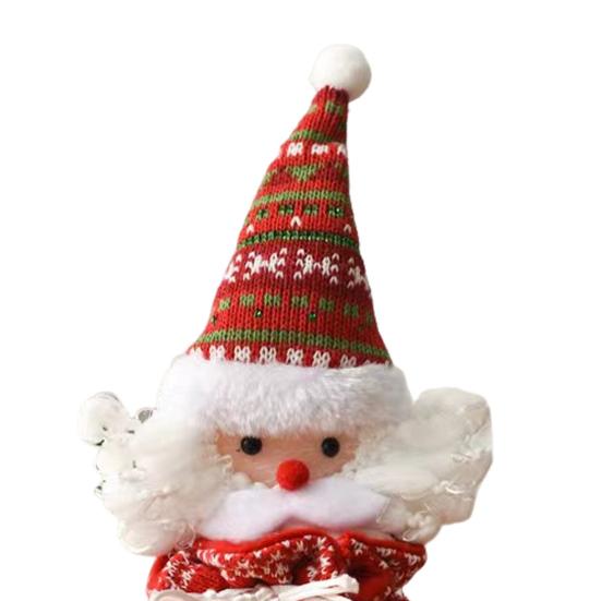 Christmas Drawstring Gift Bag 3D Plush Reindeer Santa Snowman Fruit Sacks Reusable Fabric Candies Goodie Storage Bag for Xmas Party Favors