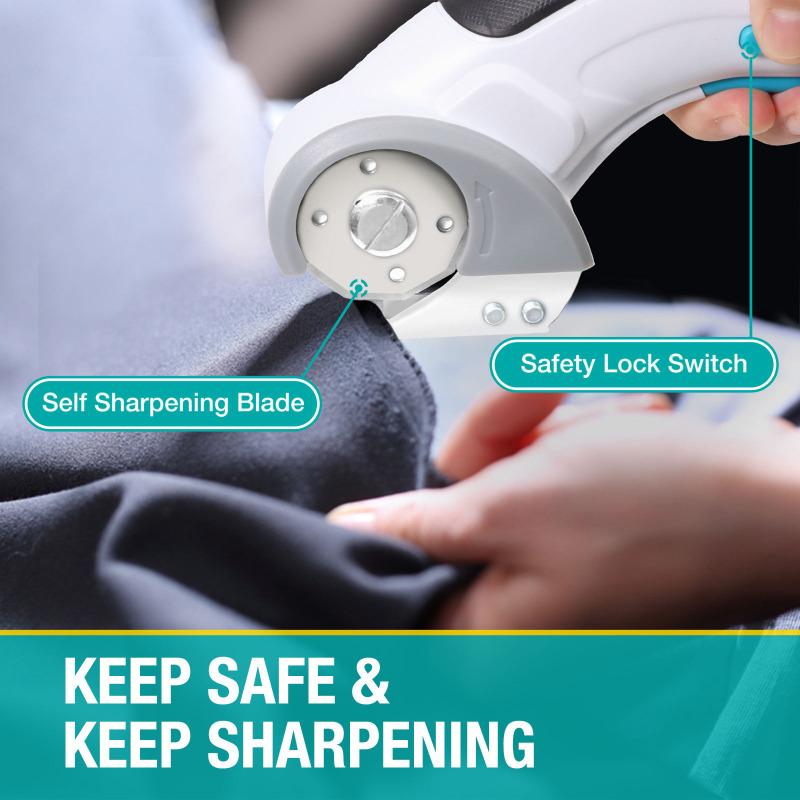 Electric Fabric Scissors Rotary Blade Multifunctional Leather Cutting Machine Portable Professional Tailoring Craft