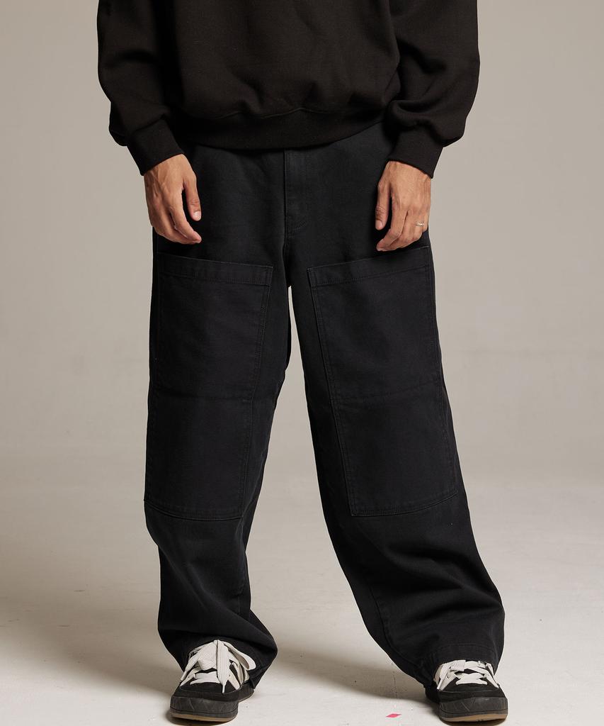 PHILIPPAKER Blue Base Vintage Wide Work Pants Black