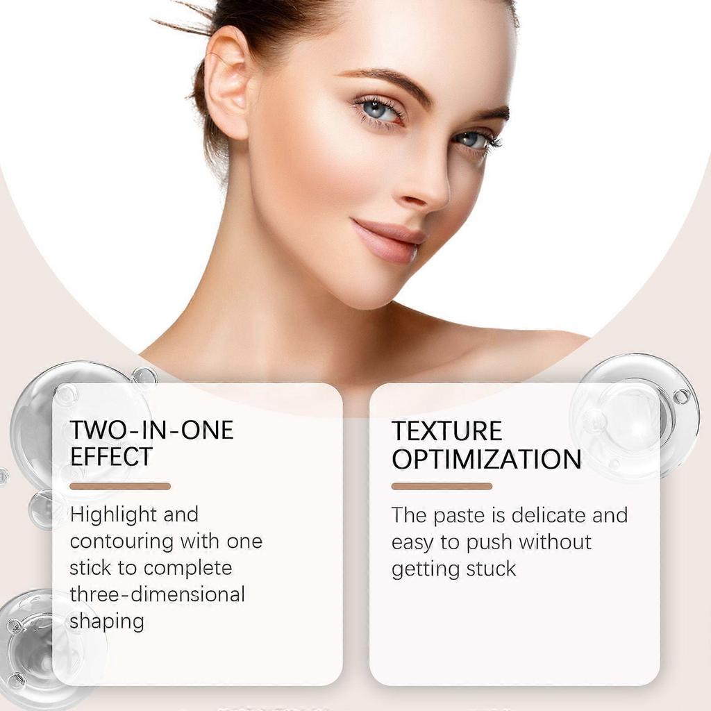 Zephoco 2-In-1 Cream Highlighter And Contour Dual-Ended Stick - Creamy Natural Highlight And Bronzy Shade To Sculpt The Face less