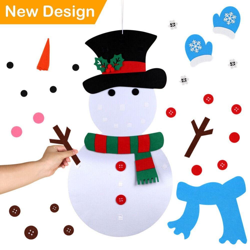 Cartoon DIY Felt Snowman Handmade Wall Hanging Snowman Christmas Snowman Pendant  Children's Toy