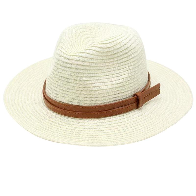 Elegant Straw Panama Hat Unisex Lightweight Brims Sun Hat Comfortable for Music Festival Travel & Casual Wear