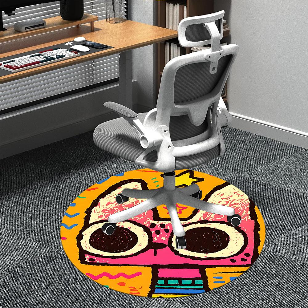 

1pc Toy Robot Office Round Area Rug, Indoor Mat Suitable ForOffice, Under Office Chairs Bedroom Living Room Home Decor, Room Deco 098 80cm by 80cm