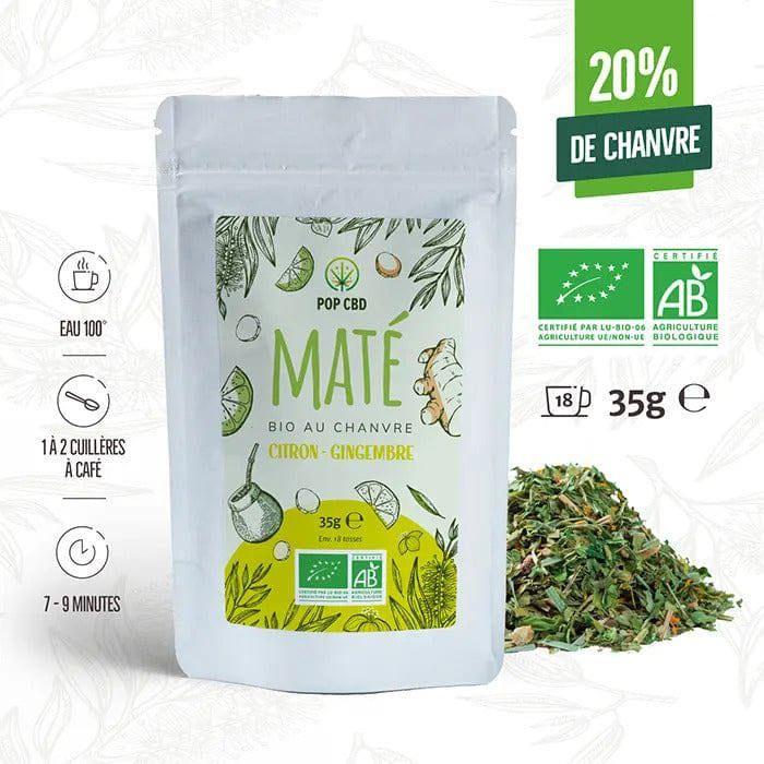 

Maté Vert Bio Citron Gingembre, au Chanvre CBD 2 sachets
