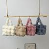 Women Fluffy Shoulder Bags Winter Top-Handle Handbag Plush Tote Bag Solid Color Commuter Versatile Handle Bag