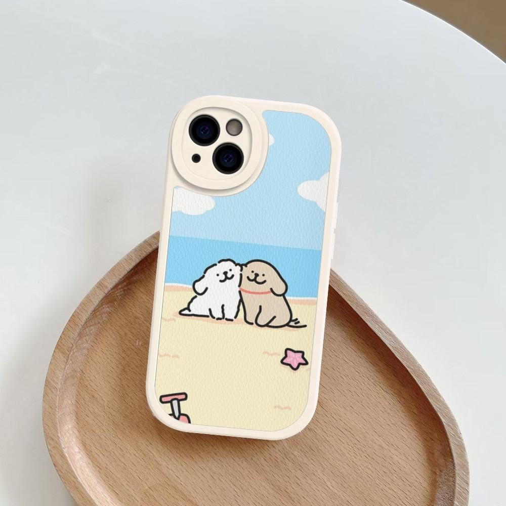 

Cartoon L-Line D-Dog Phone Case Hard Leather For iPhone 16 15 14 13 12 Mini 11 14 Pro Max Xs X Xr 7 8 Plus Fundas iPhone 15 pro