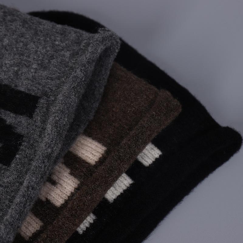 Personalized fashion letter knitted hat children autumn and winter including wool warm ear protection wool hat bag head cold hat