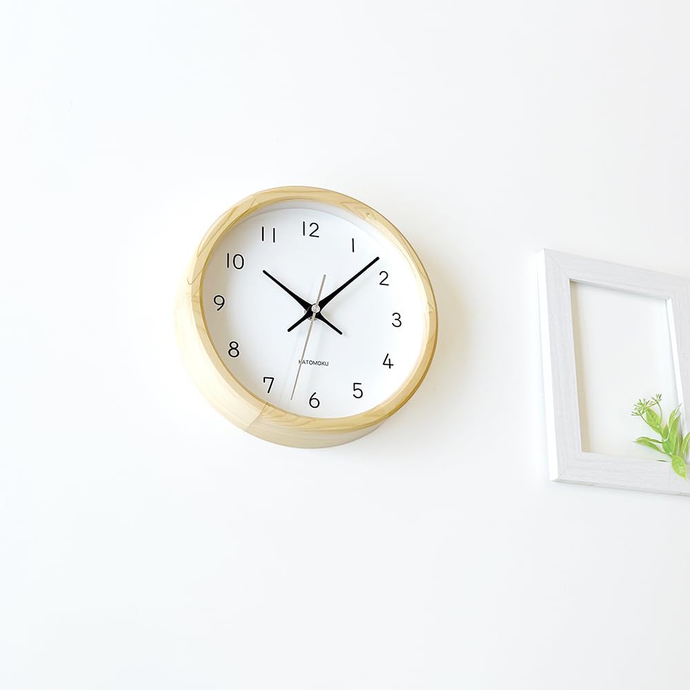 KATOMOKU Muku Clock 13 Hinoki Wall Clock Continuous Second Hand km-130HI 220mm (Quartz Clock)