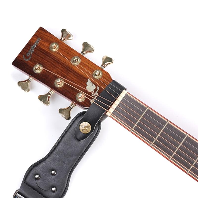 Adjustable Guitar Strap Embroidered Nylon Shoulder Strap Leather Ends Guitar Straps for Bass, Electric & Acoustic Guitar