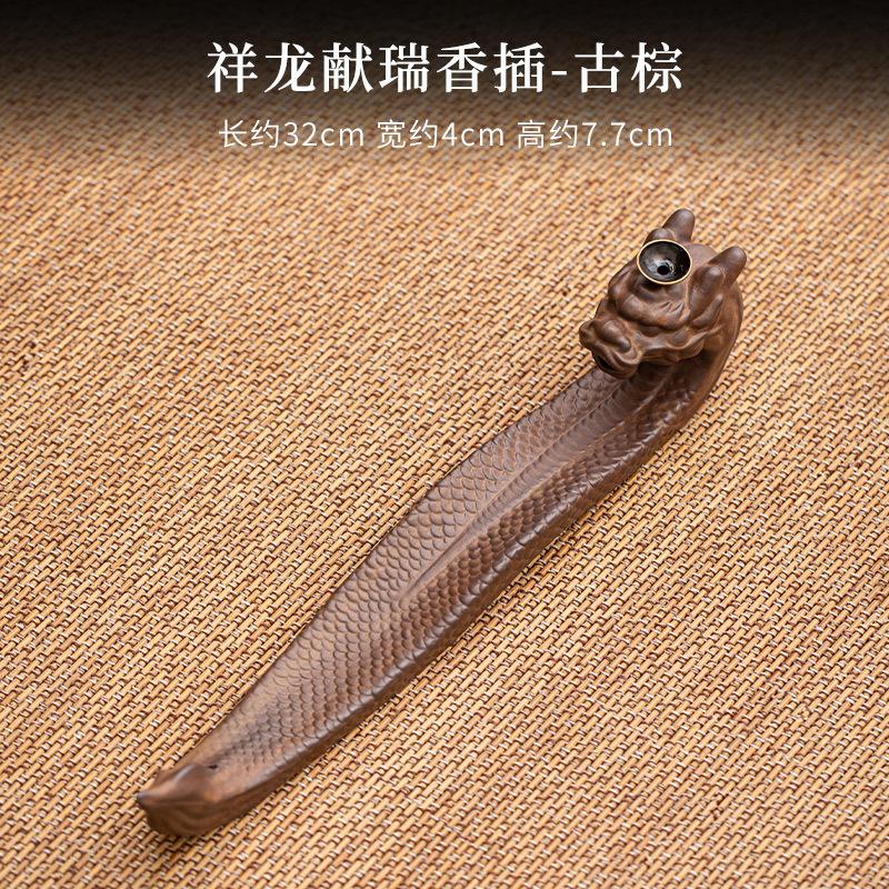 Chinese Dargon Mountain Backflow Incense Burner Incense Stick Holder Aromatherapy Gilding Pottery Censer Zen Yoga Decor Crafts