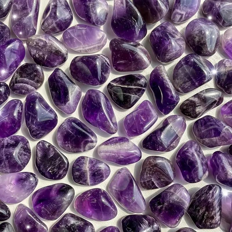 100g Natural Amethyst  Crystals Tumbled Polished Stones Faux Gemstone Bulk, Reiki Healing Stone, Home Decor Rocks