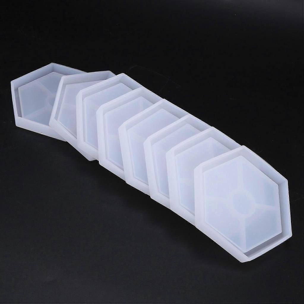 16 Pack Hexagon Silicone Coaster Molds Silicone Resin Mold, Epoxy Molds for Casting with Resin, Concrete, Cement